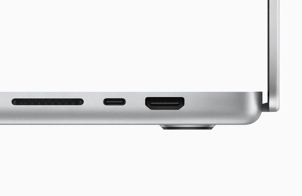 Side view of the MacBook Pro 16-inch, showing the ports